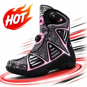 Motorcycle Riding Shoes Moto Boots Men Women High Top Rotary Buckle Speckled Colorblock Upper Rubber Sole Racing Touring 37-47 - AliExpress Motorcycle Equipments