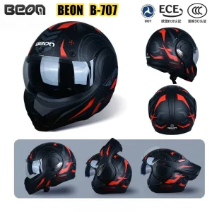 BEON B-707 Motorcycle Helmet Men's Women's Rear Flip Up Motorcycle Winter Anti Fog Motorcycle Full Helmet ECE Certification - AliExpress Motorcycle Equipments