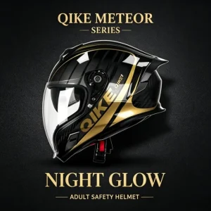 Men Women Vintage Black Gold Motorbike Helmet, QIKE Matte Sleek Aerodynamic Tail Spoiler Flip Up Protective Safety Helmet - AliExpress Motorcycle Equipments