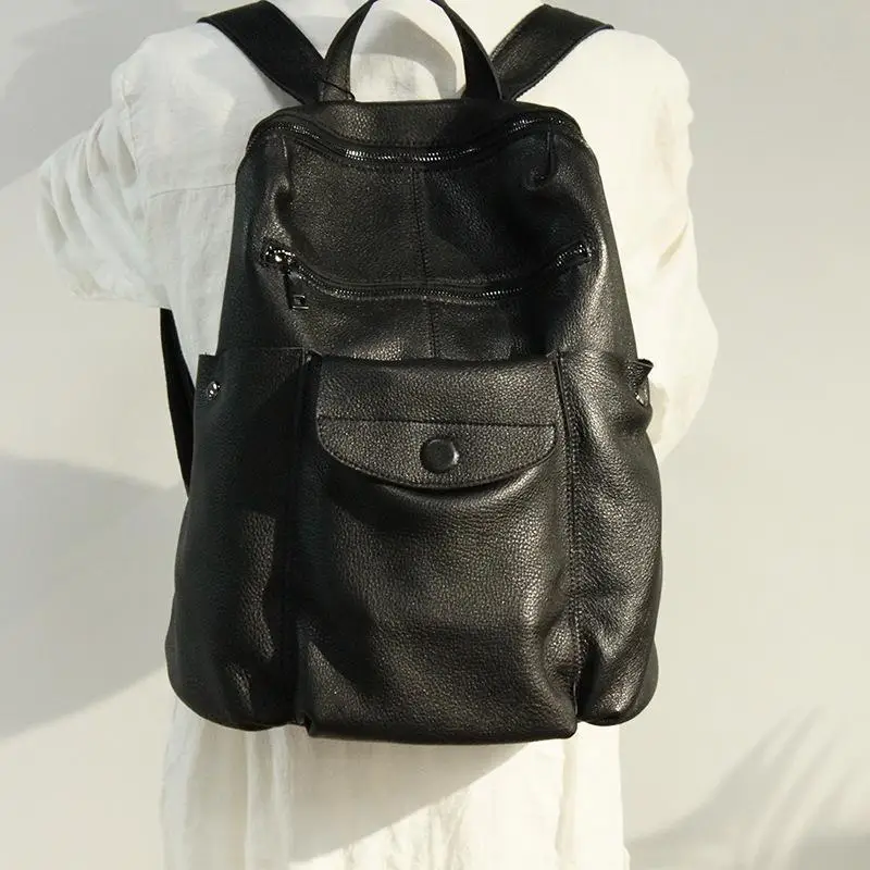 New European And American Retro Top Layer Cowhide Backpack Women's Fashion Versatile Trend High Capacity Leather Travel Backpack - AliExpress Women's Handbags