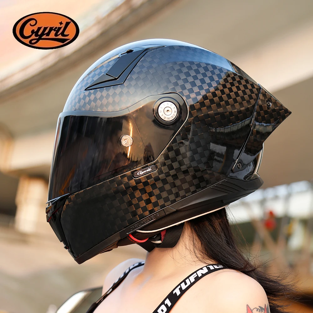 CYRIL Carbon Fiber Motorcycle Helmet Men and Women Lightweight Full Face Motorcycle Carbon Helmet - AliExpress Motorcycle Equipments
