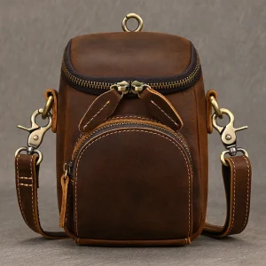 Vintage Leather Pack for Men & Women Shoulder Bag Fashion Multi-Pockets Waist Belt Bag for Travel Sports Hiking Cycling Running - AliExpress Men's Bags