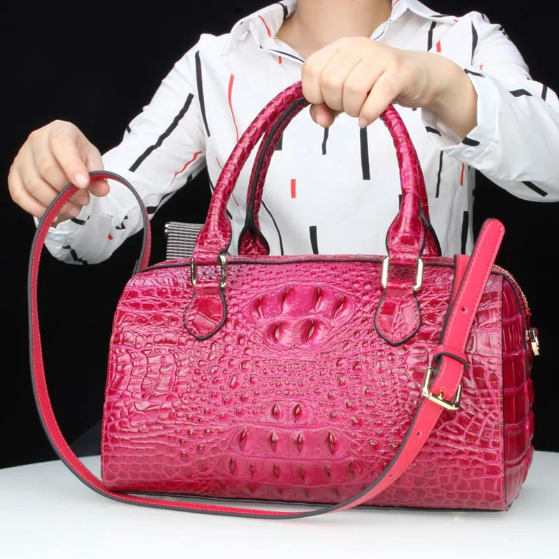2025 New Crocodile Leather Women's Handbags Genuine Leather Lady Shoulder Bag Classic Fashion Large Capacity Pillow Bags - AliExpress Women's Handbags