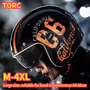 Hot Original TORC Carbon Fiber Retro Helmet Men and Women Motorcycle Half Helmet Extra Large Size 4XL Moto Safety Helmet - AliExpress Motorcycle Equipments