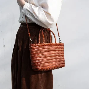 Cowhide Handbags Women's Genuine Leather Shoulder Bag Lady Weaving Casual Shopping Bag Cross Hand Bags Vintage Big Tote Purse - AliExpress Women's Handbags