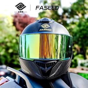 FASEED Carbon Fiber Motorcycle Helmet Red Blue Lens for Men Women Track Racing Helmet for BMW and Sport Bikes M-4XL - AliExpress Motorcycle Equipments