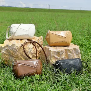 FLORAL Genuine Leather Retro Geometric Patchwork High-End Versatile Fashion Single Shoulder Crossbody Bag for Women - AliExpress Women's Handbags