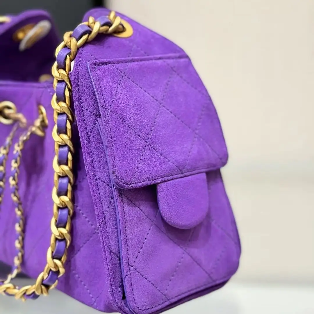Purple Suede Quilted Chain Bag Women Flap Crossbody Handbag - AliExpress Women's Handbags