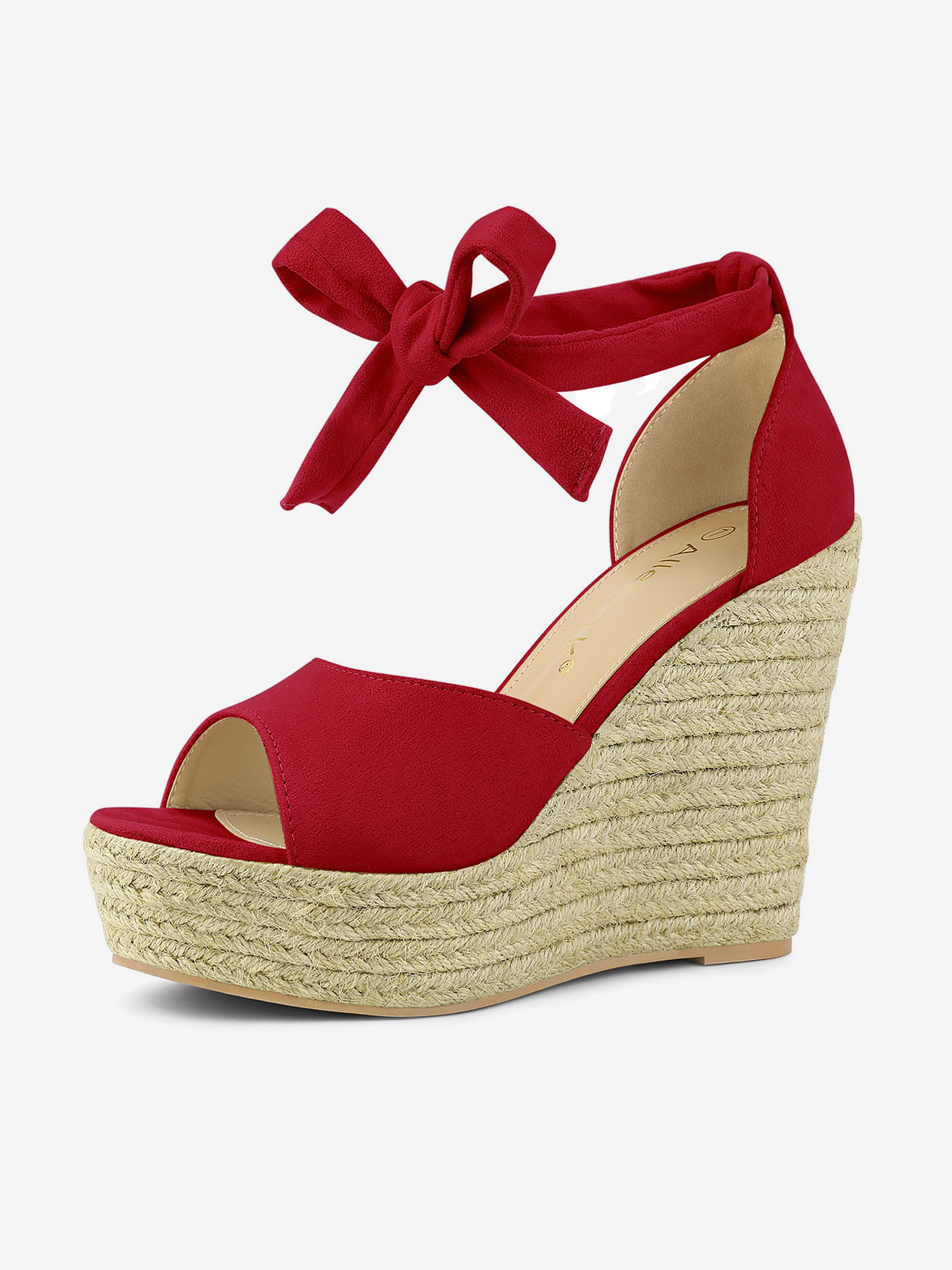 Espadrilles Tie Up Ankle Strap Platform Wedges Sandals Red/6 - Allegra K catalog