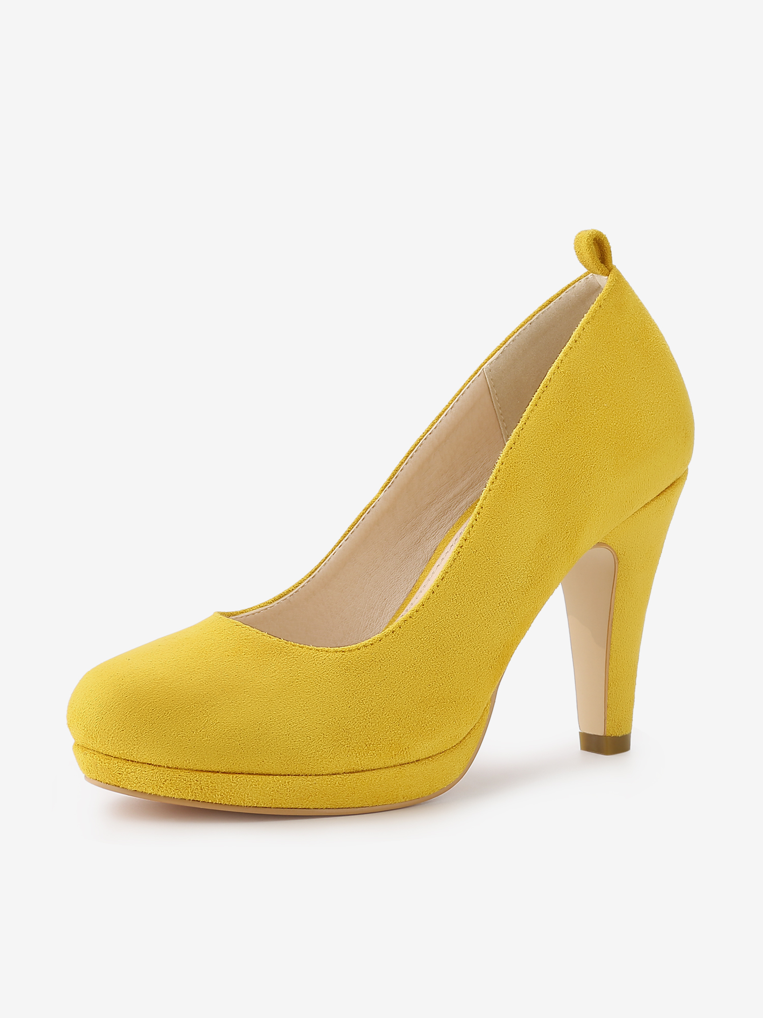 Round Toe Stiletto Heel Ankle Strap PU Leather Pumps Yellow/8 - Allegra K catalog