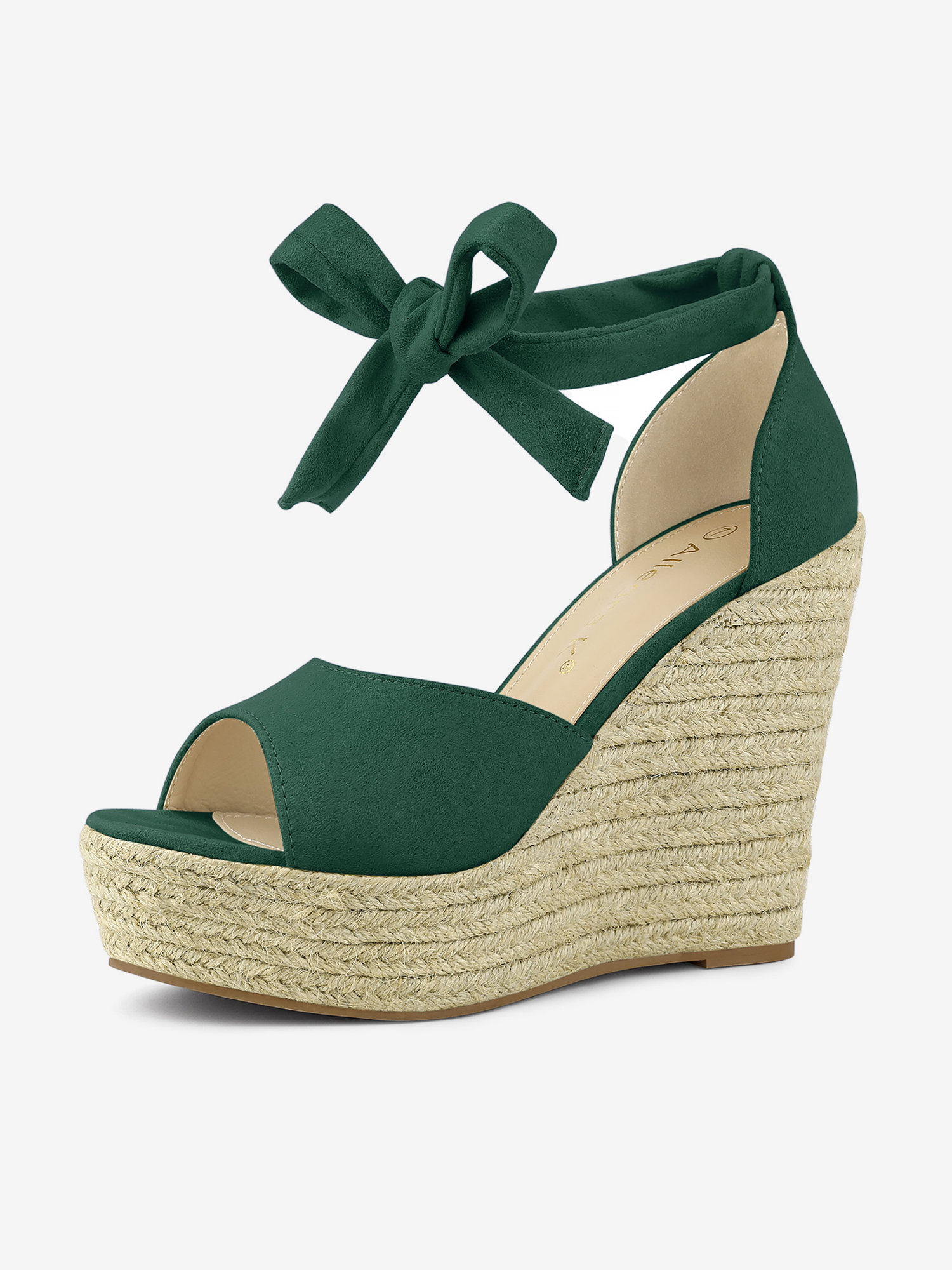 Espadrilles Tie Up Ankle Strap Platform Wedges Sandals Emerald Green/10 - Allegra K catalog