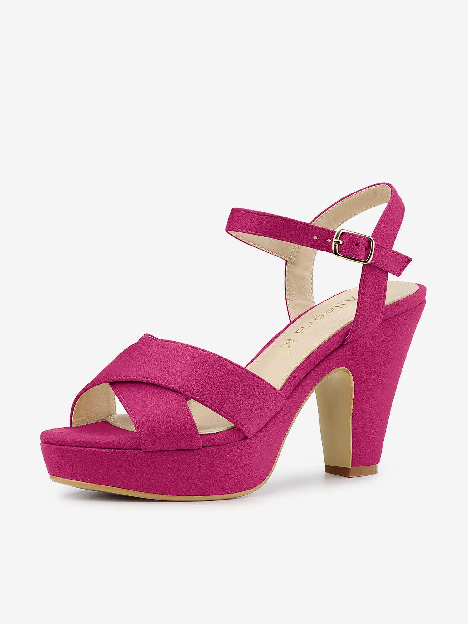 Ankle Strap Platform Chunky Heel Slingback Sandals Hot Pink/7.5 - Allegra K catalog