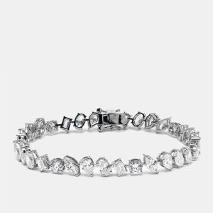 11.5 cts  Lab Grown Diamonds 18k White Gold Bracelet, Bracelets - Luxury Closet