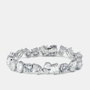 23 cts  Lab Grown Diamonds 18k White Gold Bracelet, Bracelets - Luxury Closet