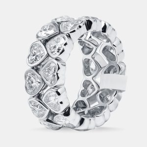 6 cts Heart Lab Grown Diamonds 18k White Gold Ring Size 52, Rings - Luxury Closet